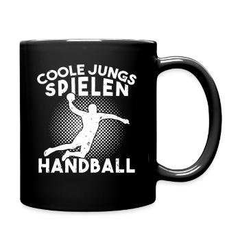 Coole jungs spielen handball handballer - Tasse einfarbig - Schwarz - Rechts