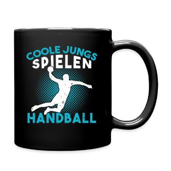 Cool guys playing handball handball - Full Colour Mug - black - Right