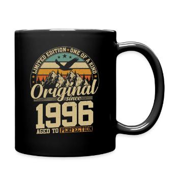 Zeitreise 1996 Jubiläum - Tasse einfarbig - Schwarz - Rechts