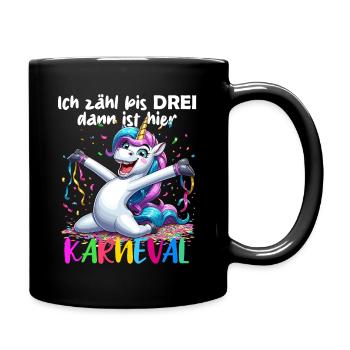 Licorne Carnaval Confettis Alaaf Helau Party Drôle - Mug uni - noir - Droite