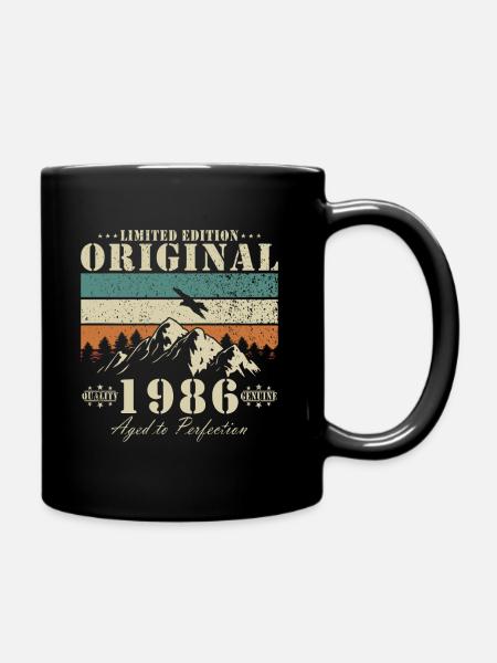 Geboren 1986 Jahrgang 1986 Geburtstag - Tasse einfarbig - Schwarz