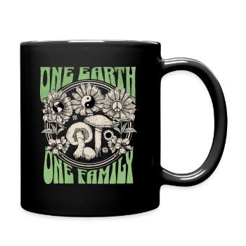 One Earth One Family Earth Day - Full Colour Mug - black - Right