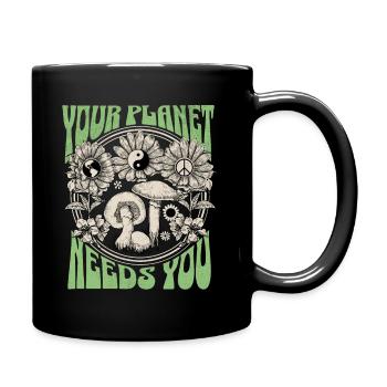 Your Planet Needs You Earth Day - Full Colour Mug - black - Right