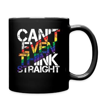 Je ne peux même pas penser hétéro drôle LGBTQ lesbienne gay - Mug uni - noir - Droite