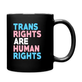 Trans Rights Are Human Rights LGBT Flag Gay Pride - Full Colour Mug - black - Right