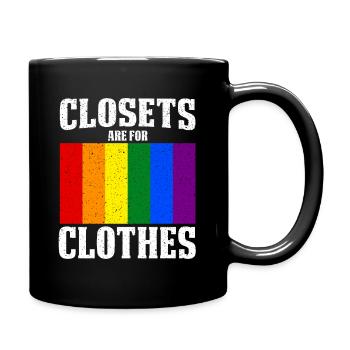 Placards de drapeau arc-en-ciel Vintage sont pour la fierté des vêtements - Mug uni - noir - Droite
