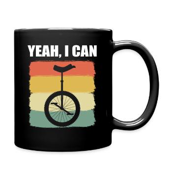 Yeah, I Can Einradfahrer - Tasse einfarbig - Schwarz - Rechts