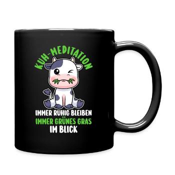 Kuh Bauer Bauernhof Kuhbauer Kühe - Tasse einfarbig - Schwarz - Rechts