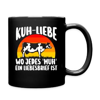 Kuh Bauer Bauernhof Kuhbauer Kühe - Tasse einfarbig - Schwarz - Rechts