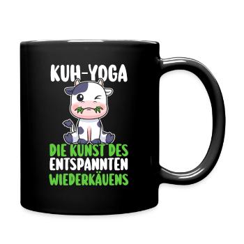Kuh Bauer Bauernhof Kuhbauer Kühe - Tasse einfarbig - Schwarz - Rechts