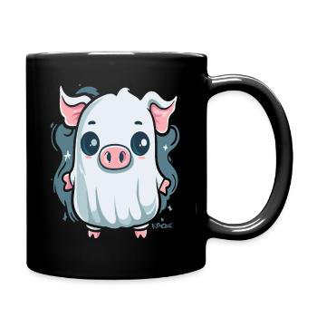 The Little Ghost Pig - Full Colour Mug - black - Right