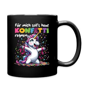 Einhorn Party Konfetti Karneval Geburtstag Kinder - Tasse einfarbig - Schwarz - Rechts