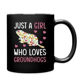 Just a girl who loves marmots - Full Colour Mug - black - Right