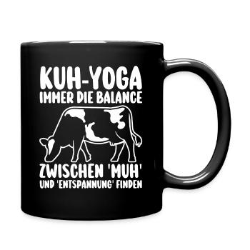 Kuh Bauer Bauernhof Kuhbauer Kühe - Tasse einfarbig - Schwarz - Rechts