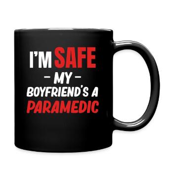 Ich Bin Sicher, Mein Freund Ist - Tasse einfarbig - Schwarz - Rechts