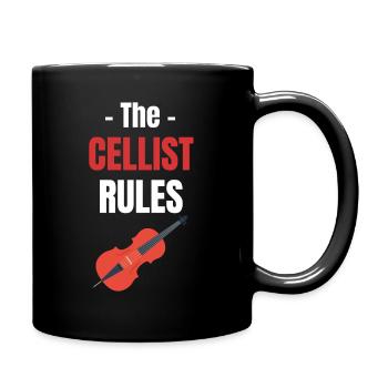 The Cellist Rules Musical Orchestra Guitarist - Full Colour Mug - black - Right