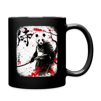 Samurai panda kanji ninja budo martial arts japan - Full Colour Mug - black - Right