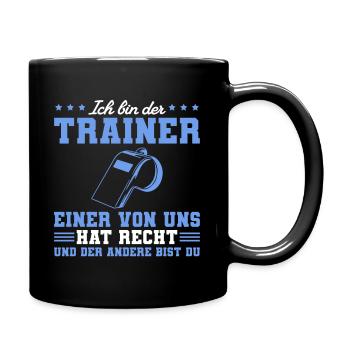 Fußballtrainer Humor Personal Trainer - Tasse einfarbig - Schwarz - Rechts