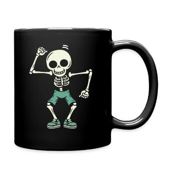 Crâne de squelette dansant - Mug uni - noir - Droite