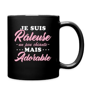 Grumpy but adorable personalized humor gift - Full Colour Mug - black - Right