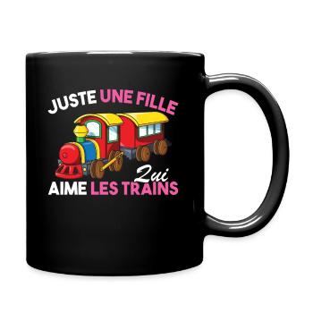 Enfant Juste une fille qui aime les trains Humour - Mug uni - noir - Droite