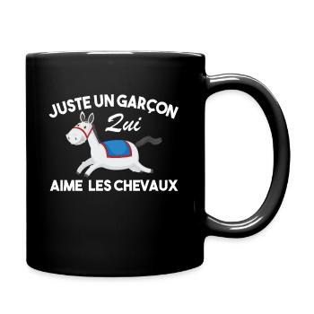 Juste un garçon qui aime les chevaux - Mug uni - noir - Droite