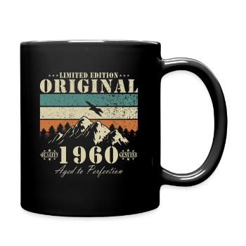 64. Geburtstag 1960 Retro Vintage Geschenk - Tasse einfarbig - Schwarz - Rechts