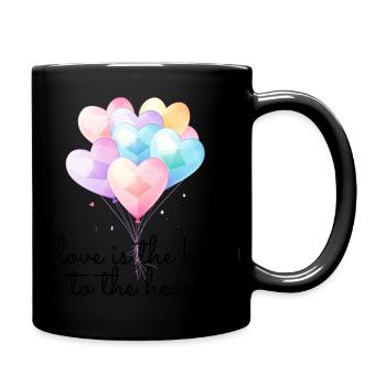 L’amour est la clé du cœur - Mug uni - noir - Droite