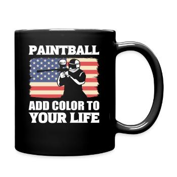 Lustiges Paintball Paintballspieler - Tasse einfarbig - Schwarz - Rechts