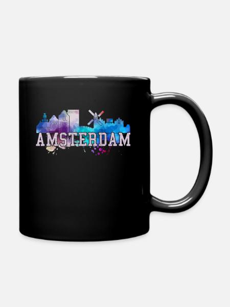 Amsterdam Niederlande Holland Souvenir - Tasse einfarbig - Schwarz