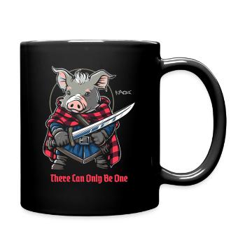 There can only be one: Highlands Pig - Full Colour Mug - black - Right
