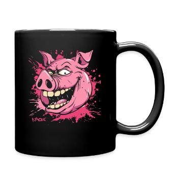 Cochon indécent - Mug uni - noir - Droite