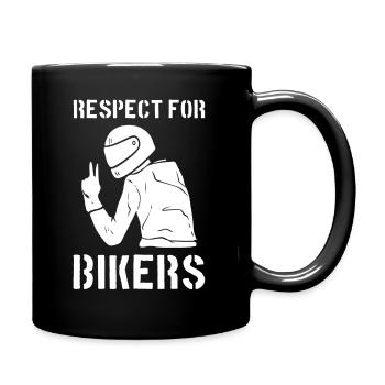 Respect For Bikers Motorradfahrer - Tasse einfarbig - Schwarz - Rechts
