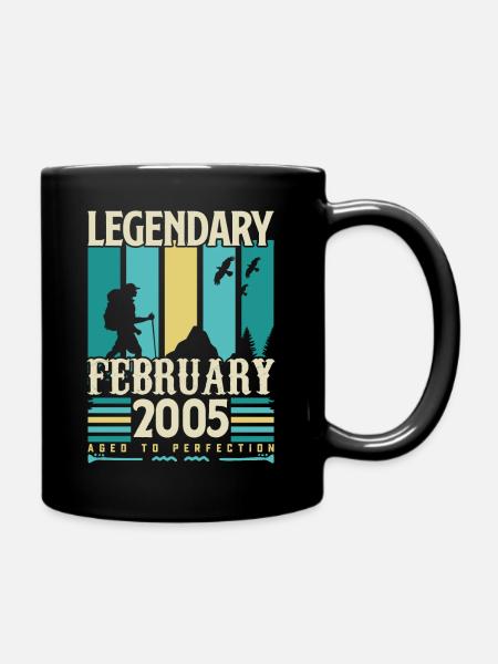 Cadeau Vintage Anniversaire Février 2005, février. - Mug uni - noir