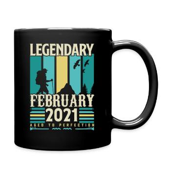 Vintage Birthday Gift February 2021, February. - Full Colour Mug - black - Right