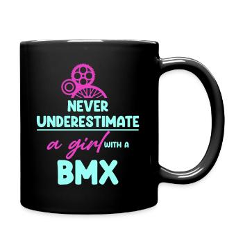 Never underestimate a girl with a - Full Colour Mug - black - Right