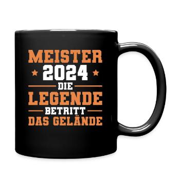 Meister 2024 Meisterprüfung bestandene Fortbildung - Tasse einfarbig - Schwarz - Rechts