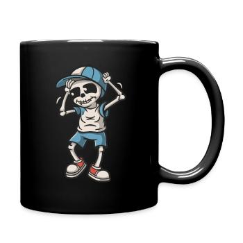Drôle Squelette Crâne Danse Halloween - Mug uni - noir - Droite