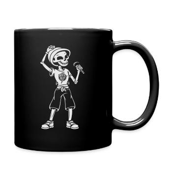 Drôle Squelette Crâne Chanteur Halloween - Mug uni - noir - Droite