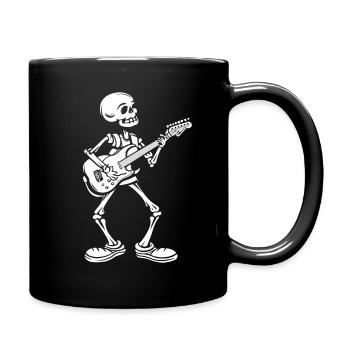 Funny Skeleton Skull Guitarist Halloween - Tasse einfarbig - Schwarz - Rechts