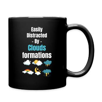 Easily distracted by funnier cloud formations - Full Colour Mug - black - Right