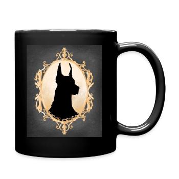 Doberman in a frame - Full Colour Mug - black - Right