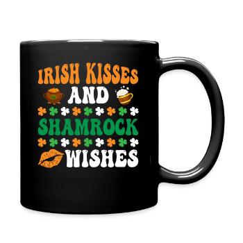 Irish Kisses And Shamrock Wishes St. Patrick's Day - Full Colour Mug - black - Right