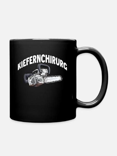 Holzfäller T | Lustiges Kettensägen Motiv | - Tasse einfarbig - Schwarz