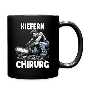 Holzfäller T | Lustiges Kettensägen Motiv | - Tasse einfarbig - Schwarz - Rechts