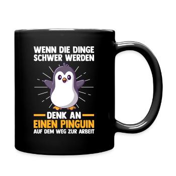 Pingouin mignon - Mug uni - noir - Droite