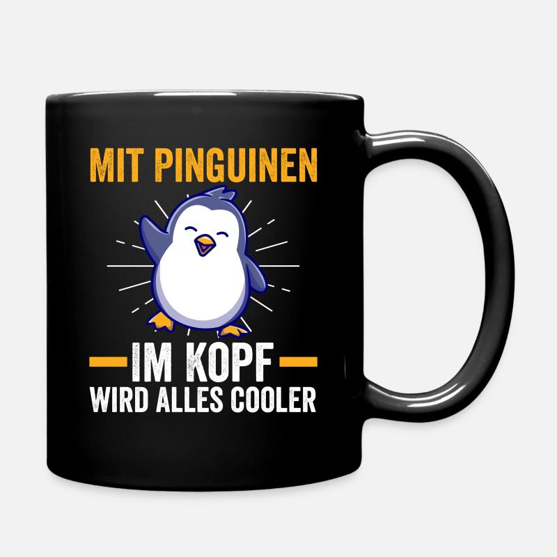 Süße Pinguin - Tasse einfarbig - Schwarz