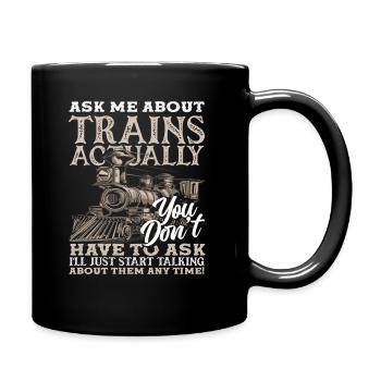 Trains Locomotives Train Driver Hobby Gift - Full Colour Mug - black - Right