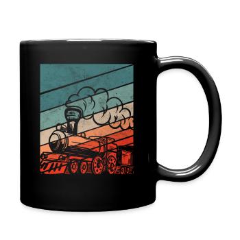 Retro Train Driver Train Trains Hobby Gift - Full Colour Mug - black - Right