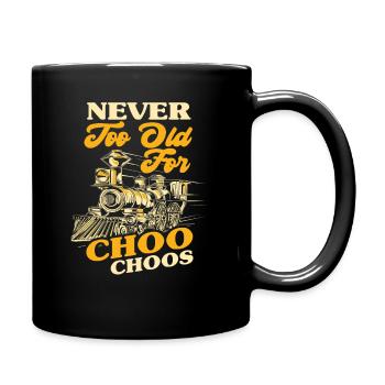 Old Man Never Too Old To Play Train Trains - Full Colour Mug - black - Right
